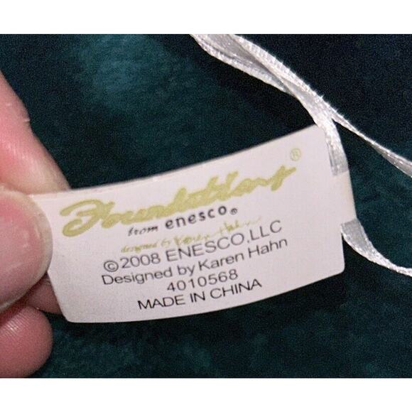 Foundations Enesco Karen Hahn Ornament Angel in Glass Snow Globe Egg Shaped 2008 - Picture 5 of 7